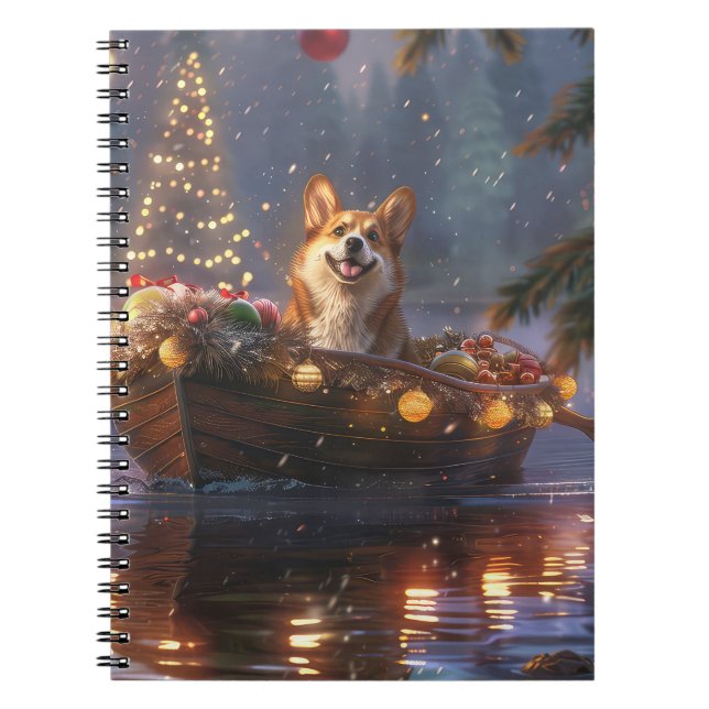 Caderno Espiral Corgi Natal Festivo Voyage (Frente)