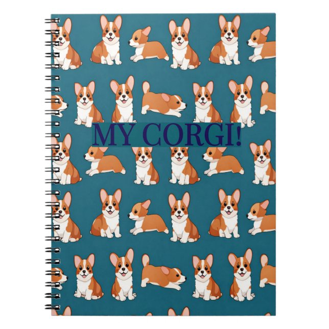 Caderno Espiral Corgi Puppy Notebook Journal (Frente)