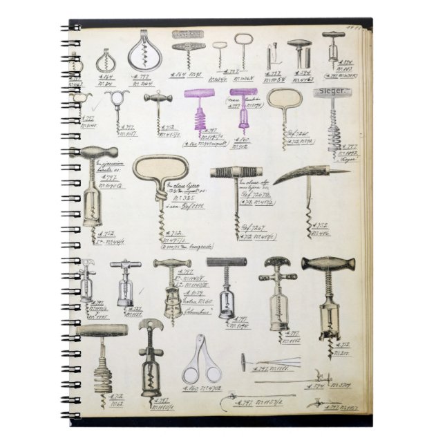 Caderno Espiral Corkscrews, de um catálogo de comércio da (Frente)