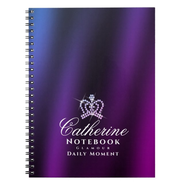 Caderno Espiral Coroa Azul Roxo (Frente)