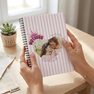 Caderno Espiral Coroa da Rainha Rosa Elegante Fotos do Dia das Mãe