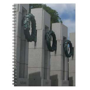 Caderno Espiral Coroa de Flores do Memorial da Segunda Guerra Mund