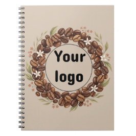 Caderno Espiral Coroa de Grão de Café Botânico com Logotipo Person