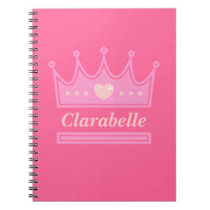 Caderno Espiral Coroa rosa para a Princesa Real