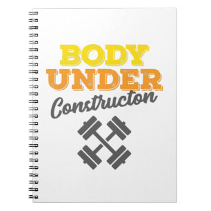 Caderno Espiral Corpo de Workout Motivativo Em Construção
