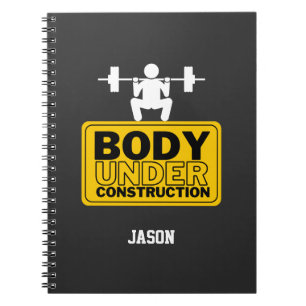 Caderno Espiral Corpo Em Construção Nome Personalizado