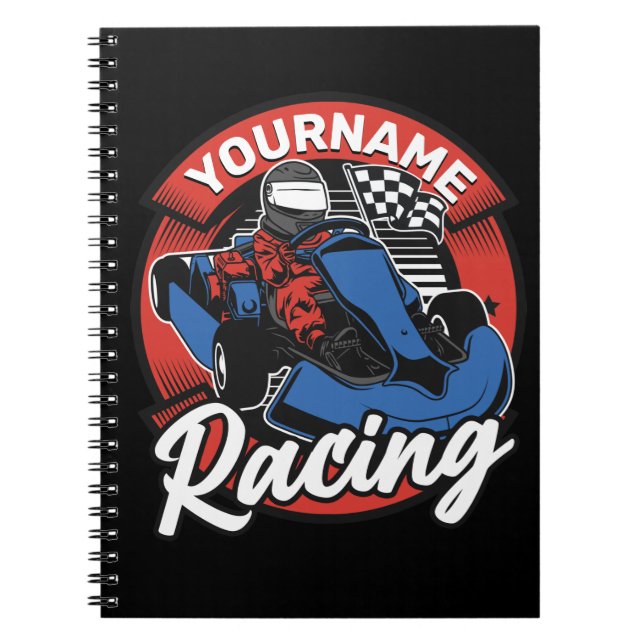Caderno Espiral Corrida de Karting de Corrida Extreme Personalizad (Frente)