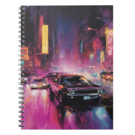 Caderno Espiral Corrida noturna em Vibrant City