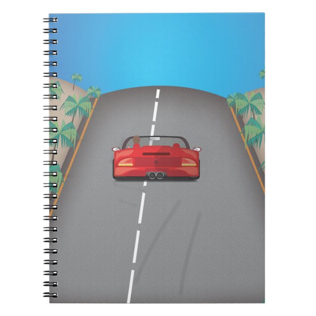 Caderno Espiral Corrida Retro Arcade dos Anos 80 (Frente)