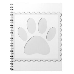 Caderno Espiral Cortar Impressão de Pata de Cão