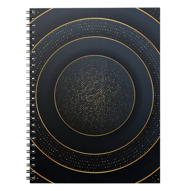 Caderno Espiral Corte De Papel De Luxo: Gradiente De Ouro. (Frente)