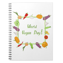 Caderno Espiral Corte Minimalista do Dia Mundial da Vegetariana