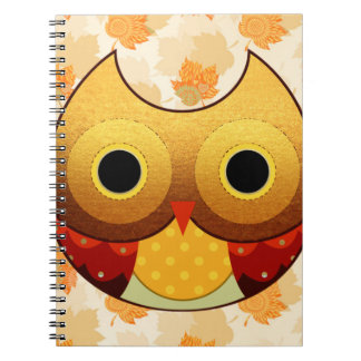 Caderno Espiral Coruja adorável do outono