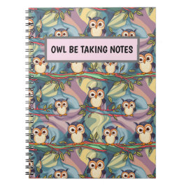Caderno Espiral Coruja Colorida Bonita Personalizada