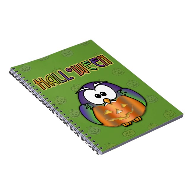 Caderno Espiral coruja de abóbora (Lado Direito)