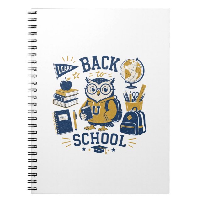 Caderno Espiral Coruja de Volta às Aulas Faculdade (Frente)