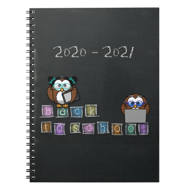 Caderno Espiral coruja de volta para a escola - (Frente)