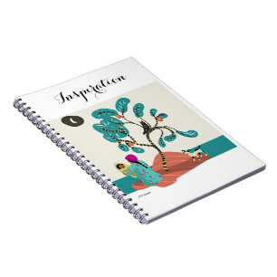 Caderno Espiral Coruja na árvore, mãe indiana com bebê & cão