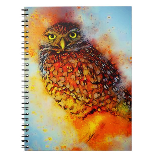 Caderno Espiral Coruja salpicada (Frente)