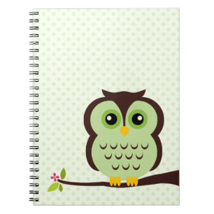 Caderno Espiral Coruja verde