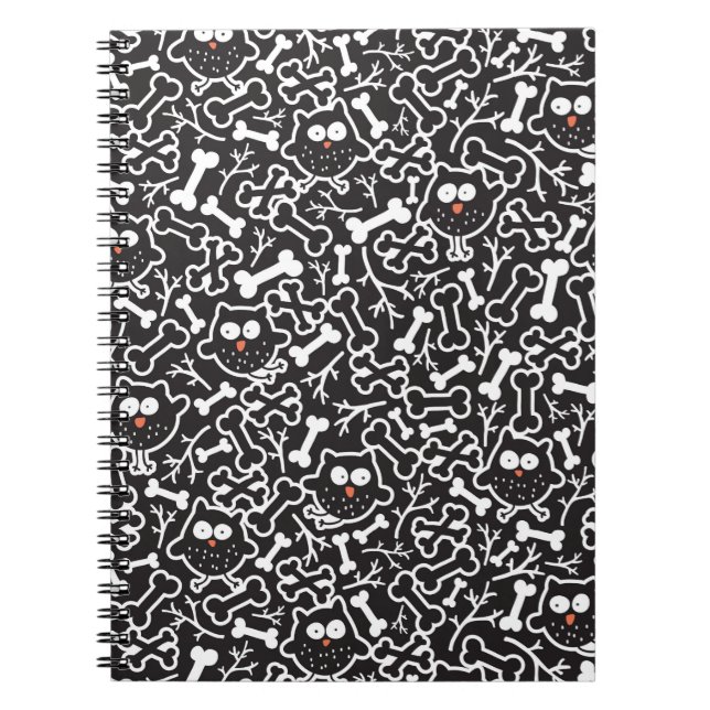 Caderno Espiral Corujas e ossos (Frente)