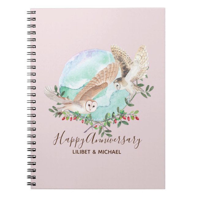 Caderno Espiral Corujas Personalizadas (Frente)