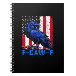 Caderno Espiral Corvo Corvo Engraçado F-Caw-F Minimal Limpo