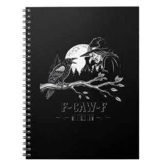Caderno Espiral Corvo de F-Caw-F do Dia das Bruxas F-Caw-F