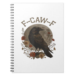 Caderno Espiral Corvo Engraçado Humor F-Caw-F Gótico Essencial Mod