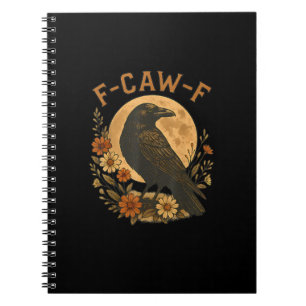 Caderno Espiral Corvo F-Caw-F engraçado gótico Humor adulto Gráfic