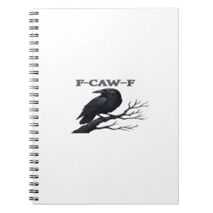 Caderno Espiral Corvo F-Caw-F Engraçado Gótico Lua Ave Adulto 