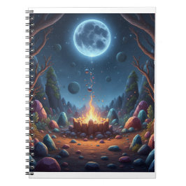 Caderno Espiral Cosmic Moonlight Campfire Fantasy Spiral Notebook
