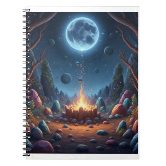 Caderno Espiral Cosmic Moonlight Campfire Fantasy Spiral Notebook