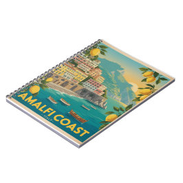 Caderno Espiral Costa Amalfitana Itália Viagem Vintage