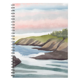 Caderno Espiral Costa Marítima | Pintura em Aquarela Costeira