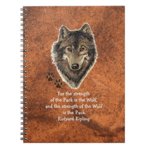 Caderno Espiral Cota Animal da Família Watercolor Wolf & Tracks