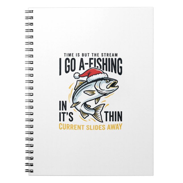 Caderno Espiral Cota de fluxo de pesca de Natal Design (Frente)