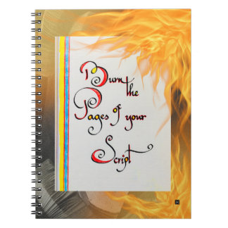 Caderno Espiral Cota inspiracional Queimar as páginas do seu scrip