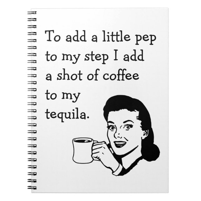 Caderno Espiral Cota Pep De Café Funny Tequila (Frente)