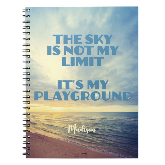 Caderno Espiral Cotação Céu de Nome Personalizado (Frente)