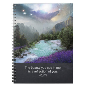 Caderno Espiral Cotação Inspiração sobre Beleza de Rumi