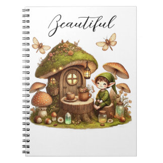 Caderno Espiral “Cottagecore Mushroom House & Cute Forest Goblin