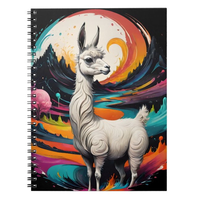 Caderno Espiral "Cotton Candy Llama" Art Spiral Notebook (Frente)