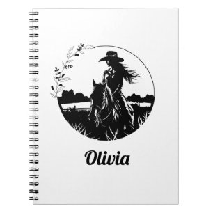 Caderno Espiral Country Chic Horse Cowgirl Western Personalizado