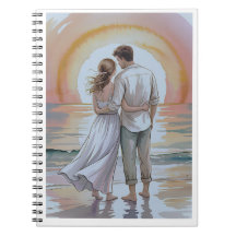 Couple on the beach at sunset