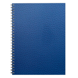 Caderno Espiral Couro azul artificial. Textura falsa em couro