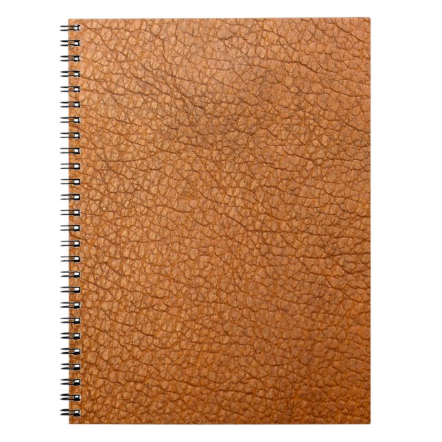 Caderno Espiral Couro castanho de fundo fechado (Frente)