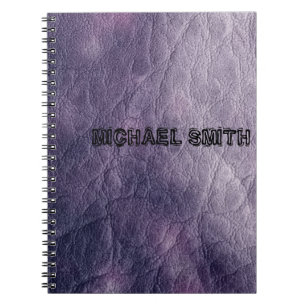 Caderno Espiral Couro cinzento