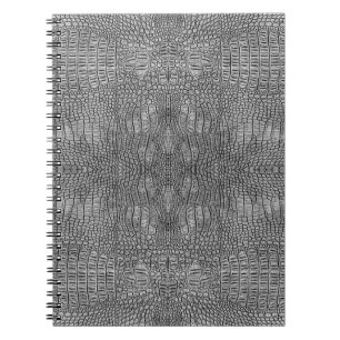 Caderno Espiral Couro de Alligador de cinzas