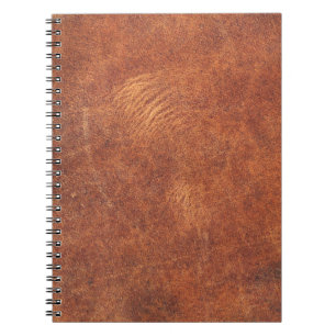 Caderno Espiral Couro e couros, couros e peles, de abstrato castan